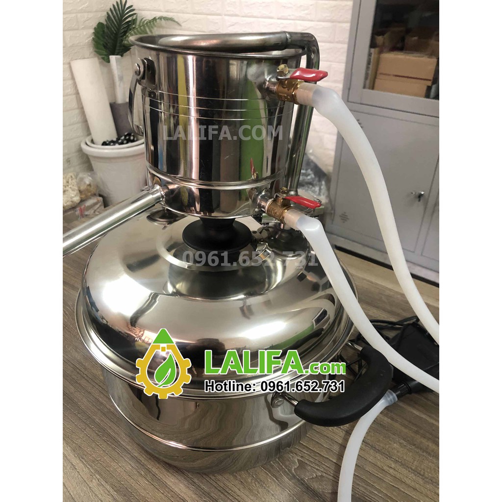 (Loại Tốt) Nồi chưng cất tinh dầu 10 lít inox 304 Bền bỉ, BH 12 tháng, 1 đổi 1 trong 7 Ngày nếu lỗi NSX