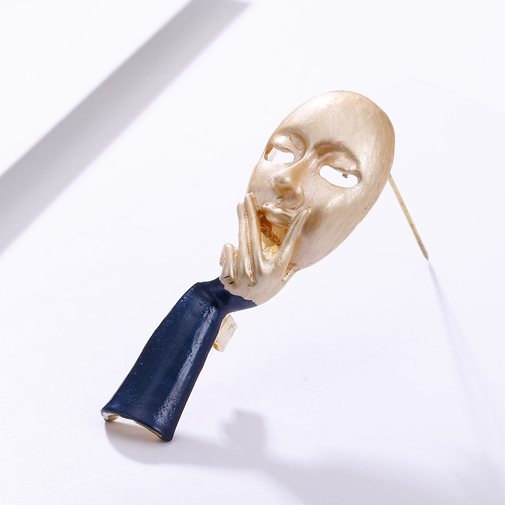 Ghim Cài Áo Hình Mặt Nạ Thời Trang Đơn Giản