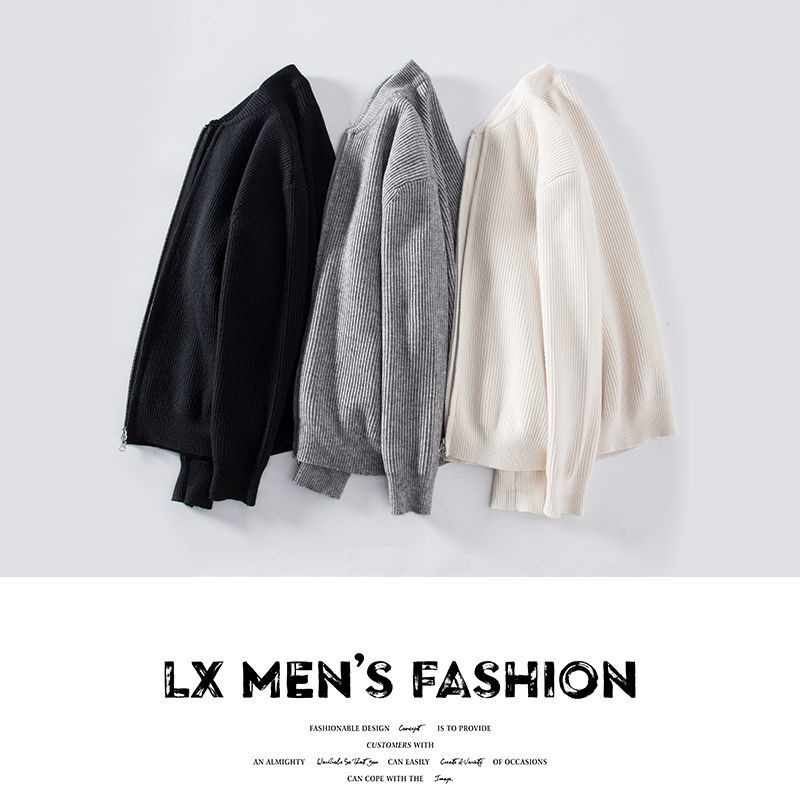 Áo Khoác Cardigan Dệt Kim Cổ Chữ V Phong Cách Hàn Quốc Cho Nam Giới