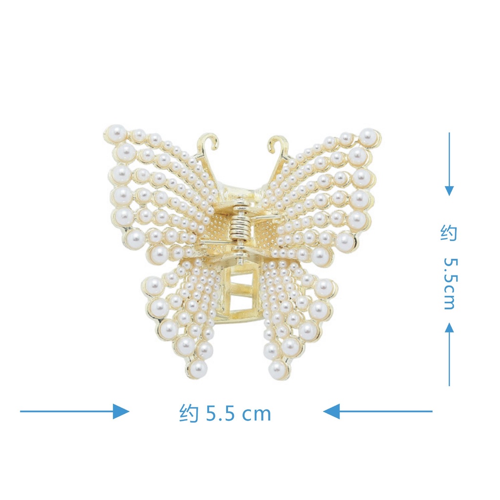 Kẹp Tóc Kim Loại Hình Nơ Đính Đá Ngọc Trai Thời Trang