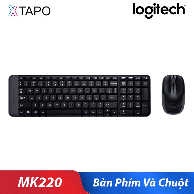 Bộ Bàn Phím Và Chuột Không Dây Logitech MK220 - Hàng Chính Hãng