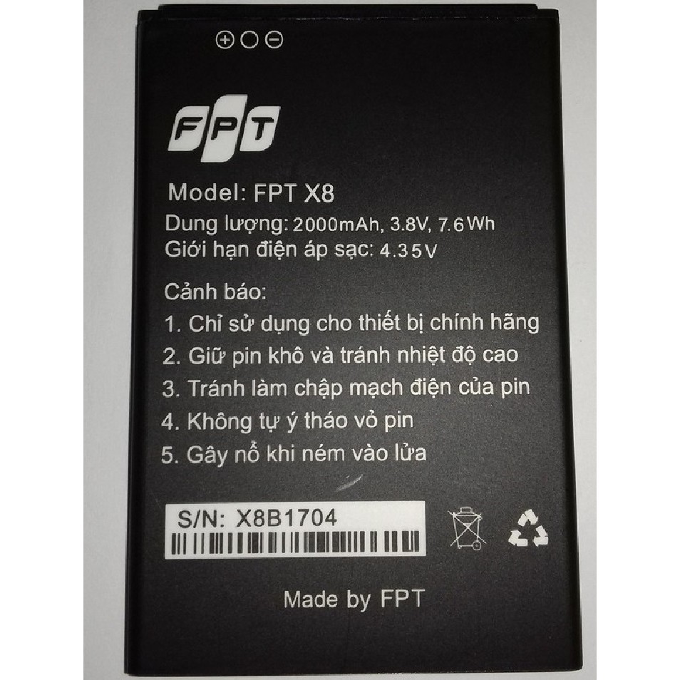 PIN FPT X8 ZIN HÃNG , cam kết uy tín chất lượng