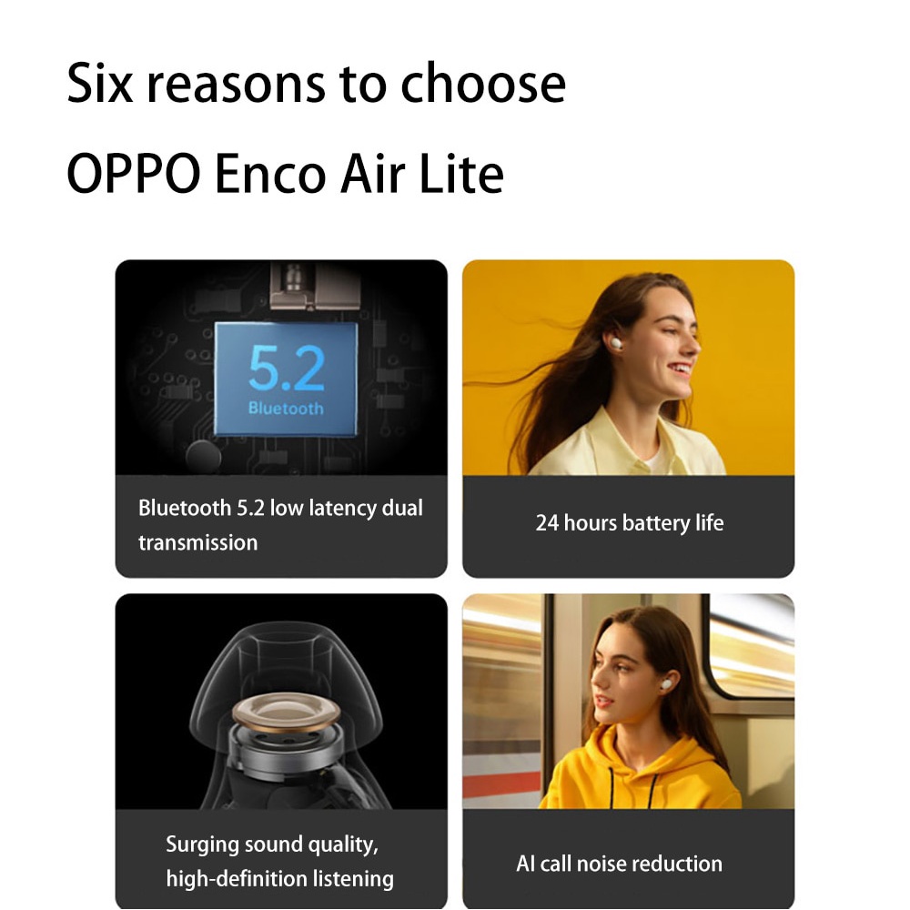 Tai nghe không dây OPPO Enco Buds / Air 2i Lite Bluetooth 5.2 Tai nghe nhét tai Mini chống nước chống ồn thông minh