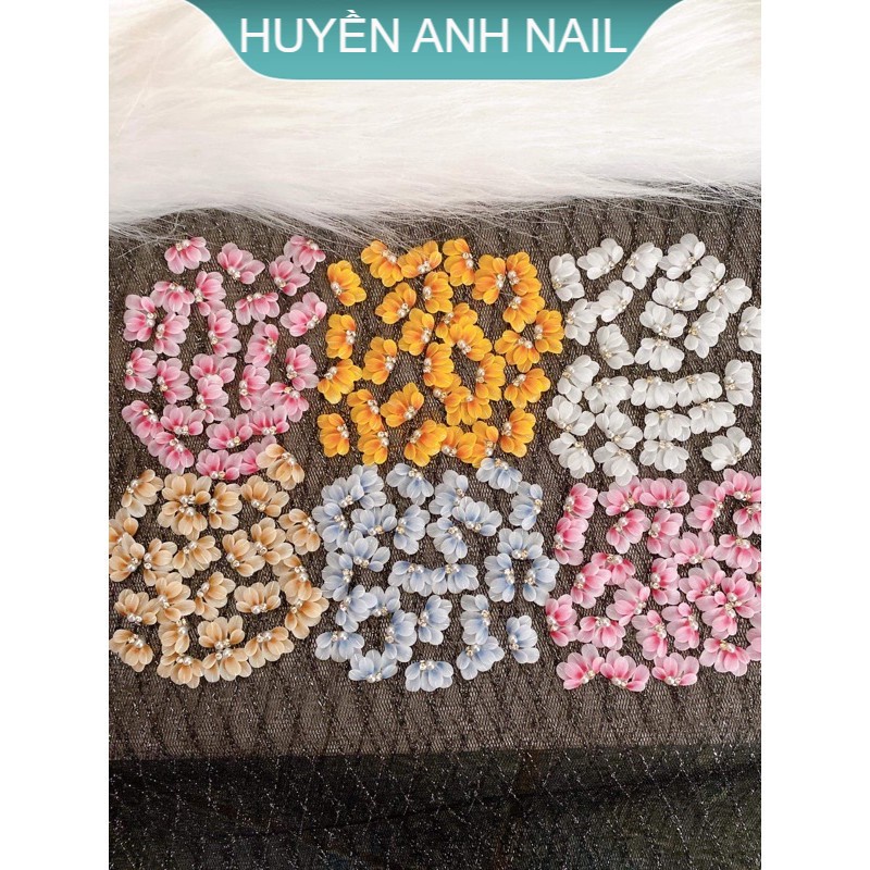 Hoa bột nail - cúc ruby cánh tròn