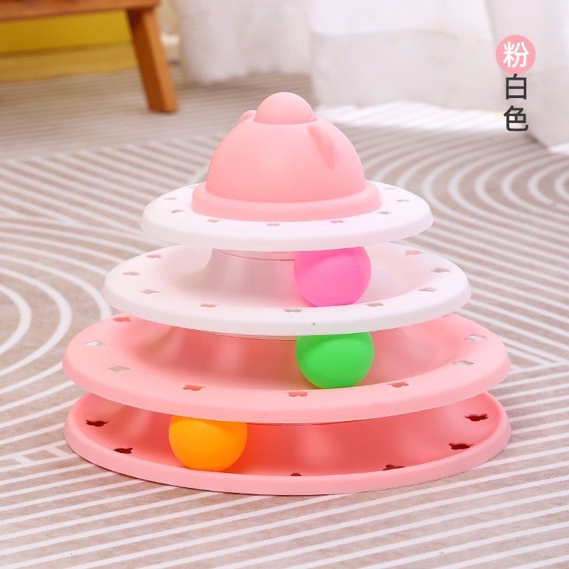 Đồ chơi tháp banh 3 tầng cho mèo _ Đồ chơi cho mèo