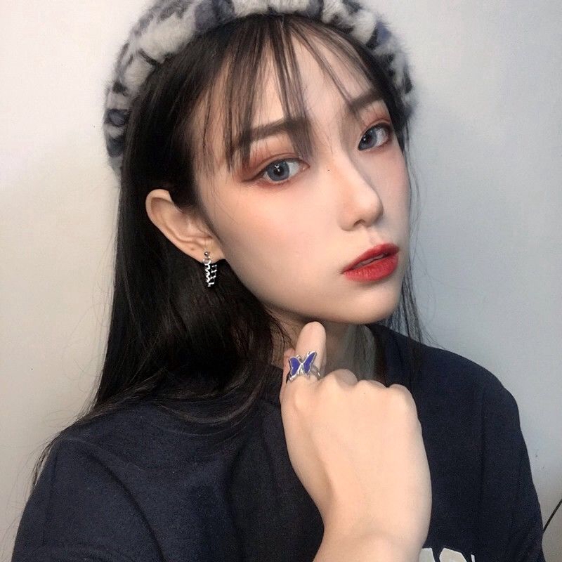 Khuyên tai dáng dài kiểu chuỗi xích phong cách Harajuku cá tính