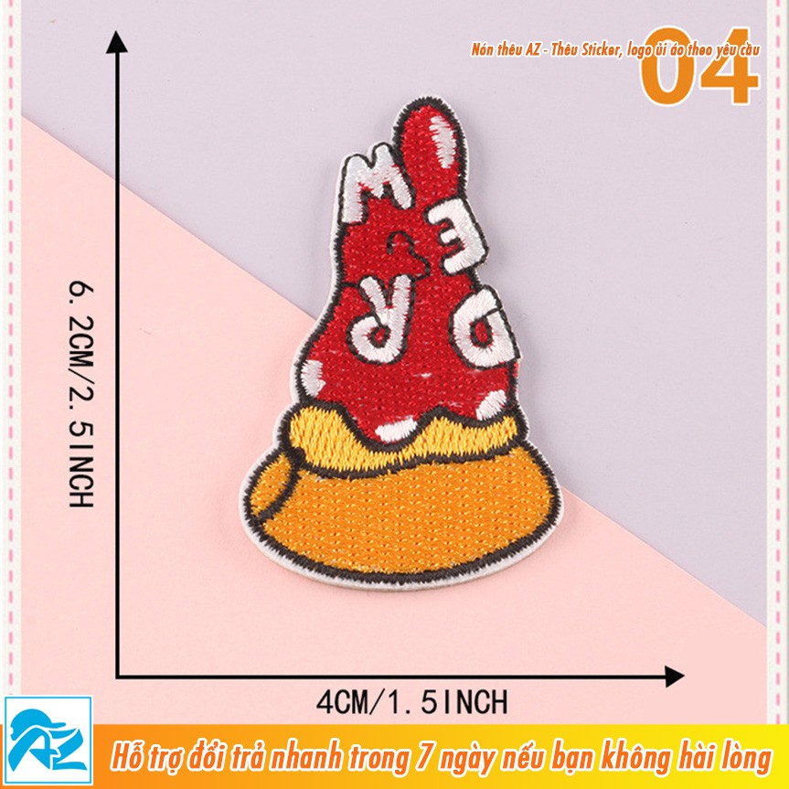 Patch vải thêu hình drew house - Sticker Logo ủi quần áo balo S152