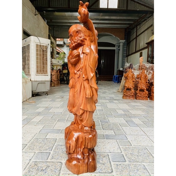 Tượng đạt ma gỗ hương cao 63 cm