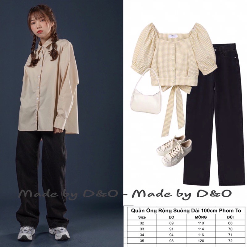 Quần Jeans Ống Rộng QJ002/ Ống Suông Lưng Cao Qua Rốn BigSize - Không Giãn - ĐEN TRƠN / ĐEN RÁCH 1 GỐI [TIEMDOJEAN] | BigBuy360 - bigbuy360.vn