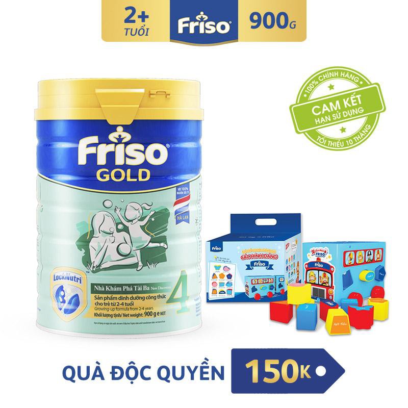 Sữa bột Friso Gold 4 900g cho trẻ từ 2-4 tuổi + Tặng Xe thả khối