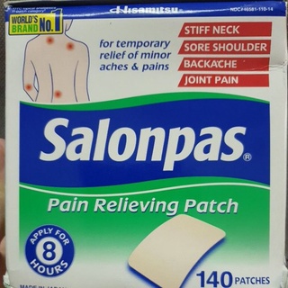 Salonpas mỹ hộp 140 miếng dán. 1 hộp 7 gói. mỗi gói 20 miếng.