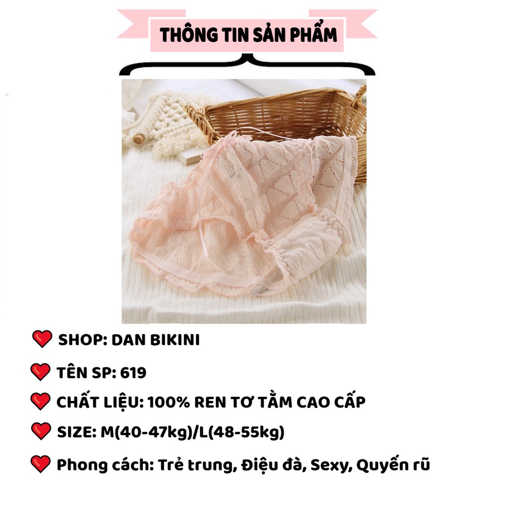 Quần Lót Nữ ❤️FREESHIP❤️ Quần Lót Ren Sexy tơ tằm cao cấp gợi cảm quyến rũ mã 619