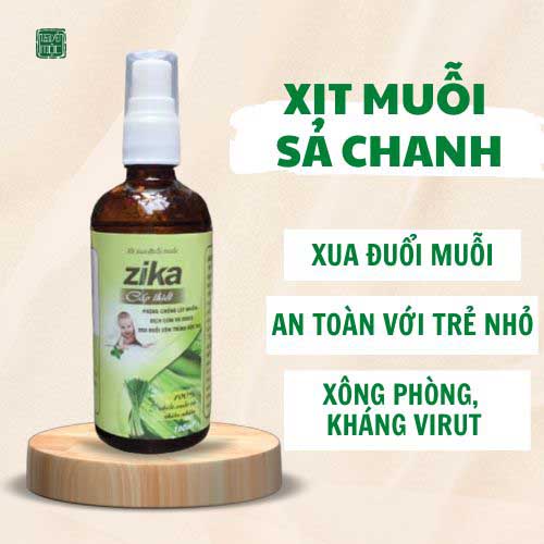 Xịt đuổi muỗi thảo dược sả chanh Zika an toàn cho trẻ nhỏ hỗ trợ xua đuổi côn trùng độc hại trong nhà