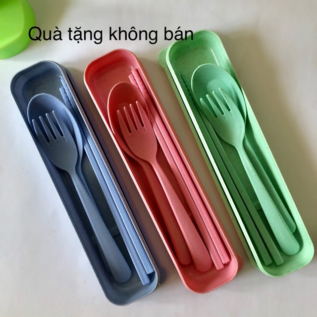 Bộ hộp cơm thuỷ tinh [ Tặng bộ đũa thìa + túi giữ nhiệt ] 1 hộp chia 2 ngăn và  1 hộp lớn 1 ngăn