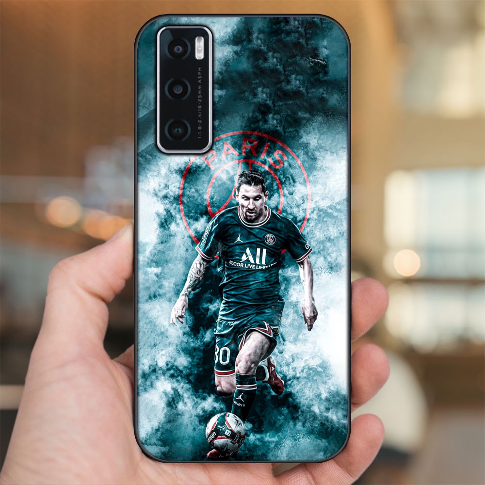 Ốp lưng Vivo V20 SE viền đen in hình Lionel Messi Barcelona PSG
