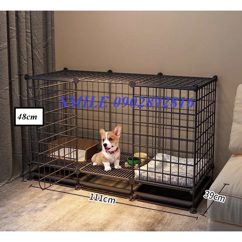 [TẶNG VÒNG CỔ] COMBO CHUỒNG, LỒNG LƯỚI THÉP CHO CHÓ MÈO THÚ CƯNG ĐA NĂNG Kèm Khay Vệ Sinh