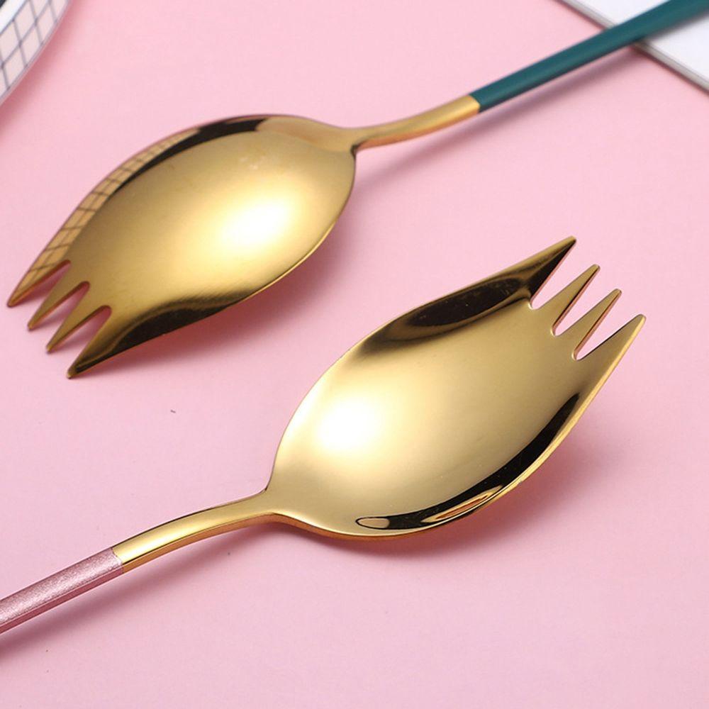 Muỗng Nĩa Ăn Salad 2 Trong 1 Bằng Thép Không Gỉ