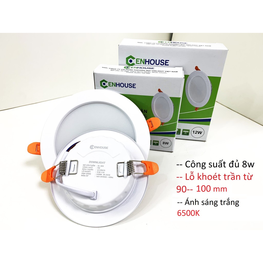 Đèn âm trần 8w,9w,(phi 90mm) 12w (phi 110mm) 1 màu, 7W, 9W 3 màu phi 90mm [ Chính Hãng BH 2 năm ]