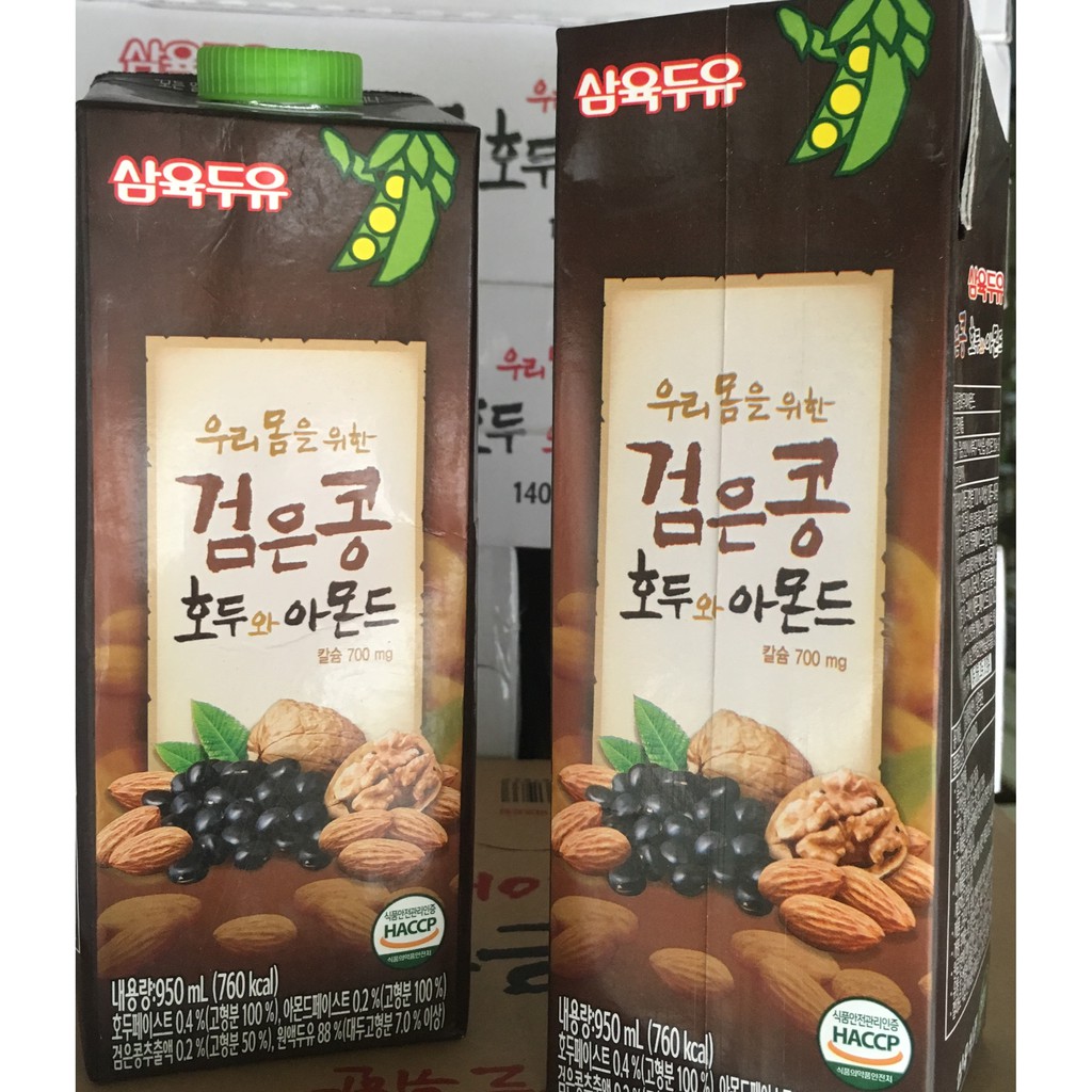 Sữa đậu đen óc chó hạnh nhân 950ml ( tặng 1 gói kẹo sâm)