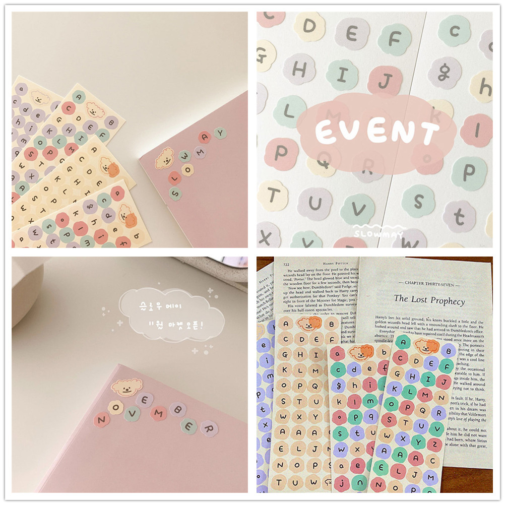Miếng Dán Trang Trí Hình Chữ Cái Tiếng Anh Nhiều Màu Sắc
