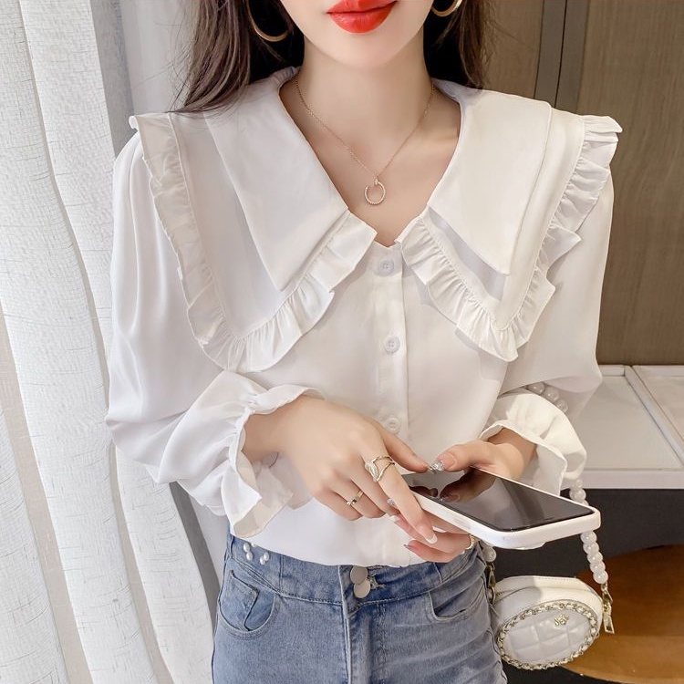 Long Sleeve Shirt Women Plus Size Loose Red Blouse Korean Style New Fashion Simple Ladies Tops