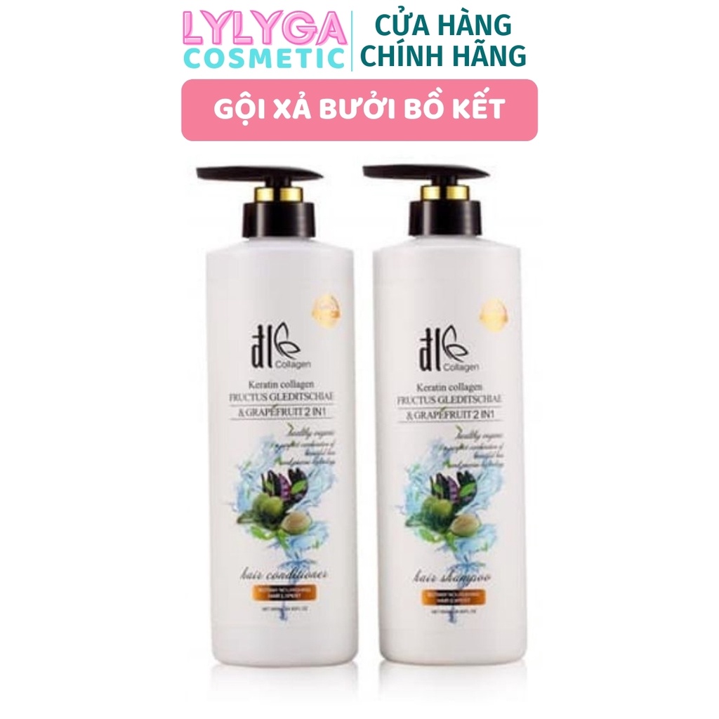 Dầu gội Dầu xả Bưởi Bồ Kết DL Grapefruit 850ml Keratin Collage Dầu gội bưởi trắng bồ kết Ngăn rụng tóc rõ rệt GX04