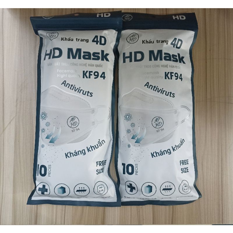 Set 100 Chiếc Khẩu trang 4 Lớp KF94 HD MASK Chống Bụi Mịn Và Kháng Khuẩn Hàng Cao Cấp