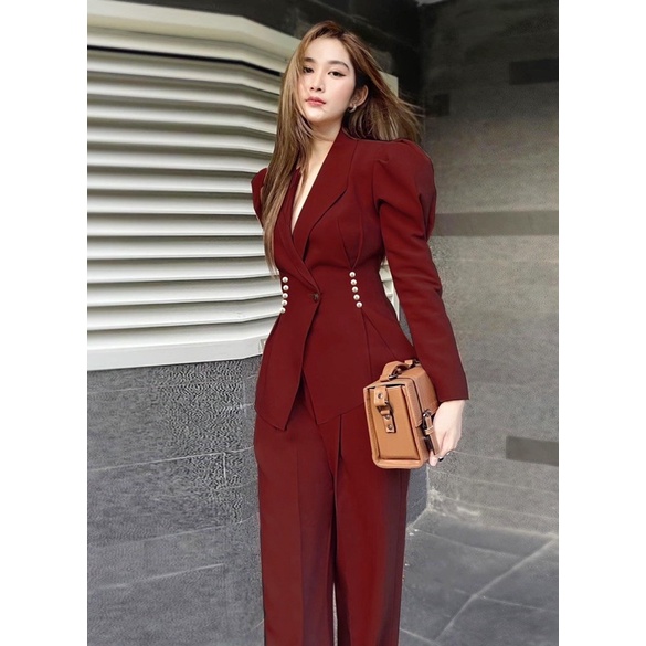 Set vest nữ cài eo