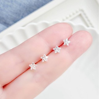 Bông tai bạc hình ngôi sao - nụ sao đá - hp00015