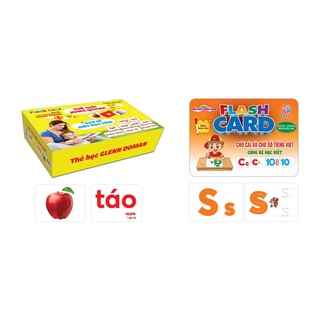 Combo 1 Bộ thẻ kt A5 14 chủ đề  và 1 Bộ thẻ học khổ A5 chữ cái tiếng Việt và chữ số