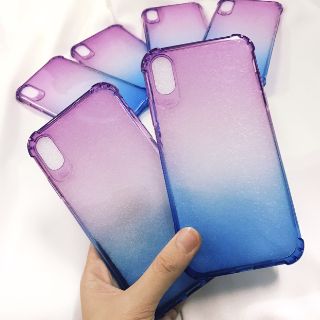 Ốp lưng Iphone Xs Max phối màu xanh tím