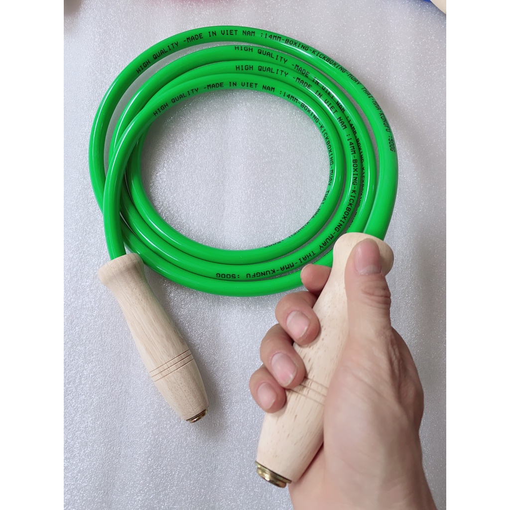 Dây Nhảy Thể Lực bản To 12mm dành cho Boxing GYM Kickboxing và tập luyện thể lực cán gỗ bền bỉ và nặng 500g