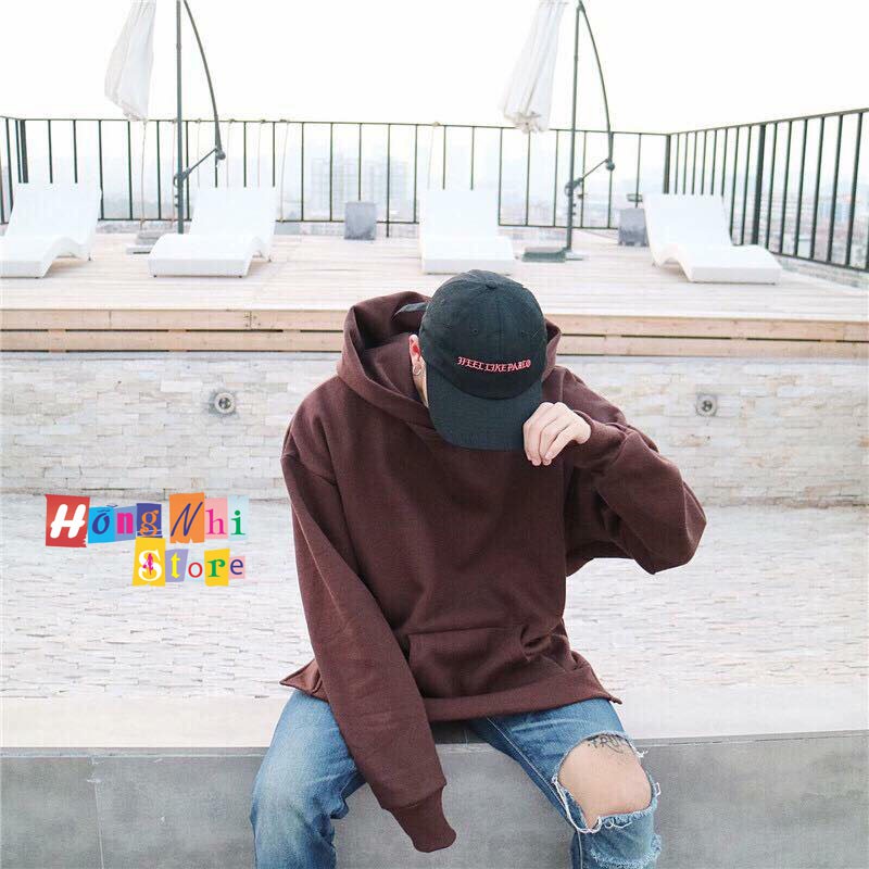 Áo Khoác Hoodie Trơn Ulzzang Unisex Màu Nâu Socola Chất Nỉ Bông Cao Cấp Dáng Rộng Nam Nữ - MM | BigBuy360 - bigbuy360.vn