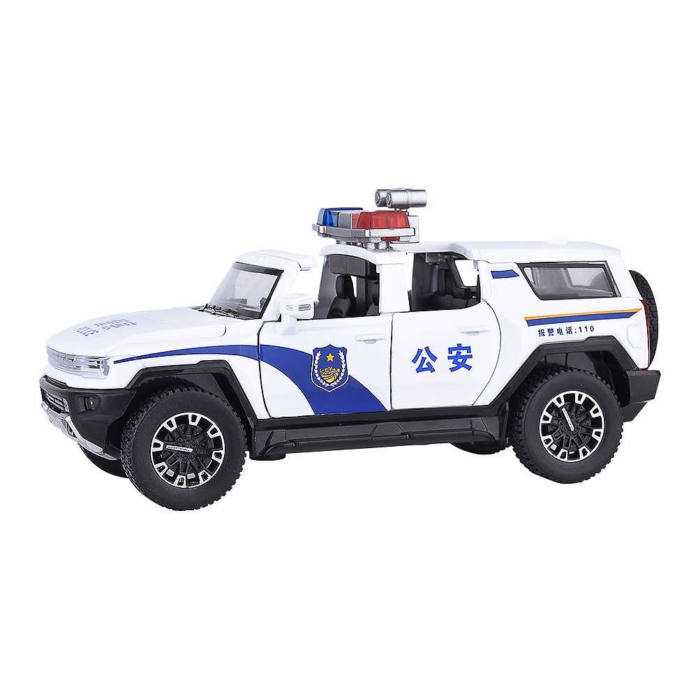 Mô Hình Xe Cảnh Sát Hummer Suv Bằng Hợp Kim Kẽm Tỷ Lệ 1 / 32 Có Đèn Và Âm Thanh Độc Đáo