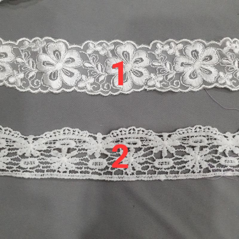 Ren chỉ thêu bản 4cm màu trắng