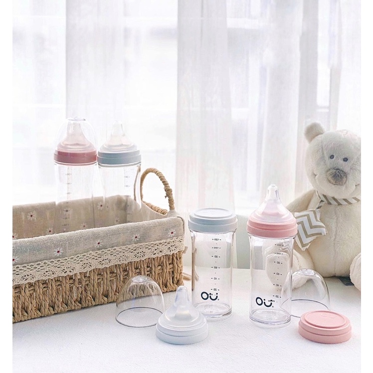 [ TẶNG 1 NẮP ĐẬY] BÌNH SỮA OU: WISH NỘI ĐỊA HÀN VỚI TỐC ĐỘ CHẢY SỮA SIÊU NHANH - NÚM CỰC MỀM 90-140-260ML