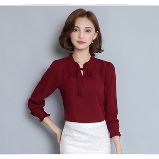 ÁO SƠ MI VOAN BÈO CỔ TAY DÀI