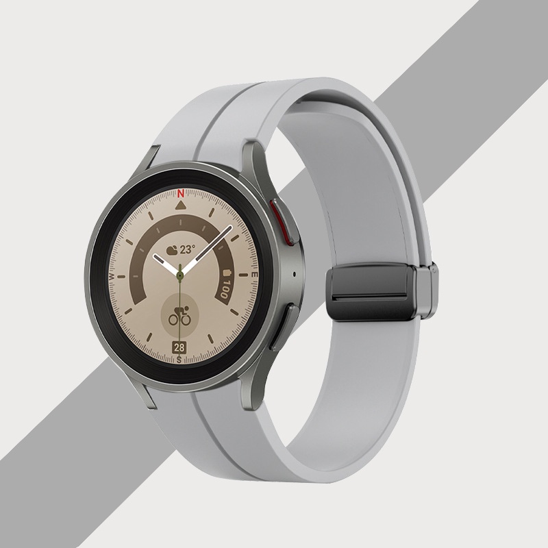 Dây Đeo Silicon Có Khóa Nam Châm Cho Đồng Hồ Thông Minh Samsung Galaxy Watch 5 44 40mm 5 Pro 45mm 4 Classic 46 42mm
