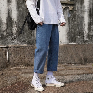 Quần jean dài ống rộng thời trang Hàn Quốc trẻ trung cho nam