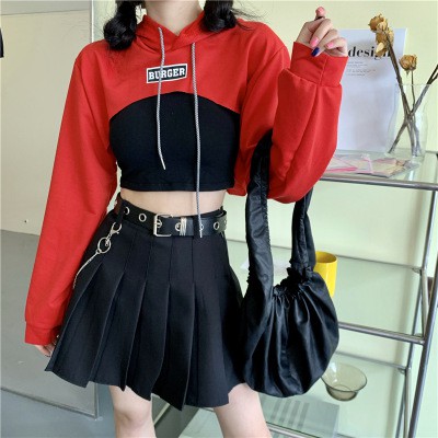 Áo hoodie lửng tay dài phong cách Hàn Quốc thời trang cho nữ | BigBuy360 - bigbuy360.vn