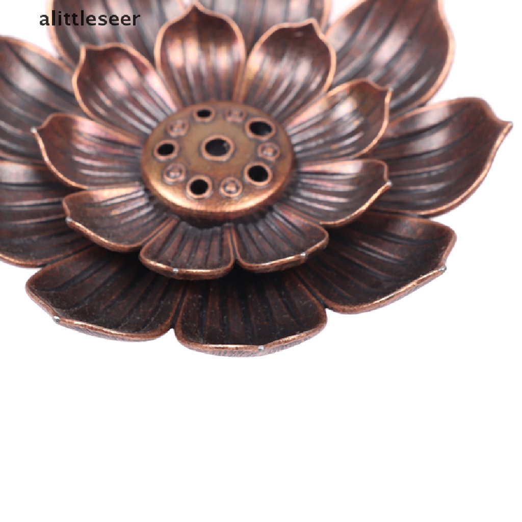 【ER】 Alloy Incense Burner Stick Holder Plate Burner Plate Buddhism Coil Lotus Censer .