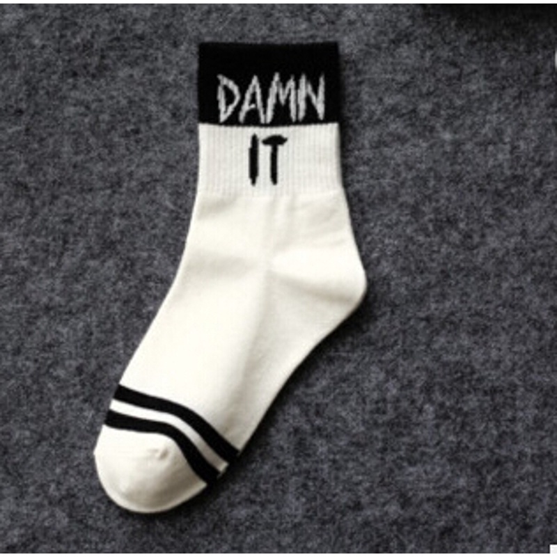 Đôi Vớ Bằng Vải Cotton Thoải Mái In Chữ Harajuku Sáng Tạo