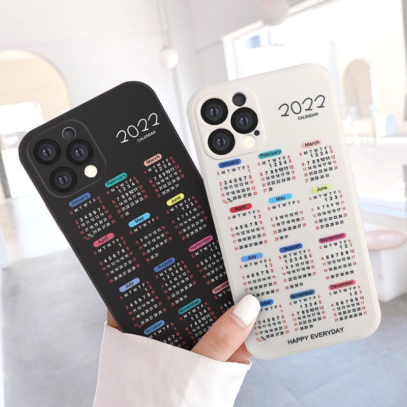 Ốp điện thoại TPU mềm hình lịch năm 2022 phù hợp cho iPhone 6 7 6S 8 Plus 11 12 13 Pro Max X XR XS Max XS
