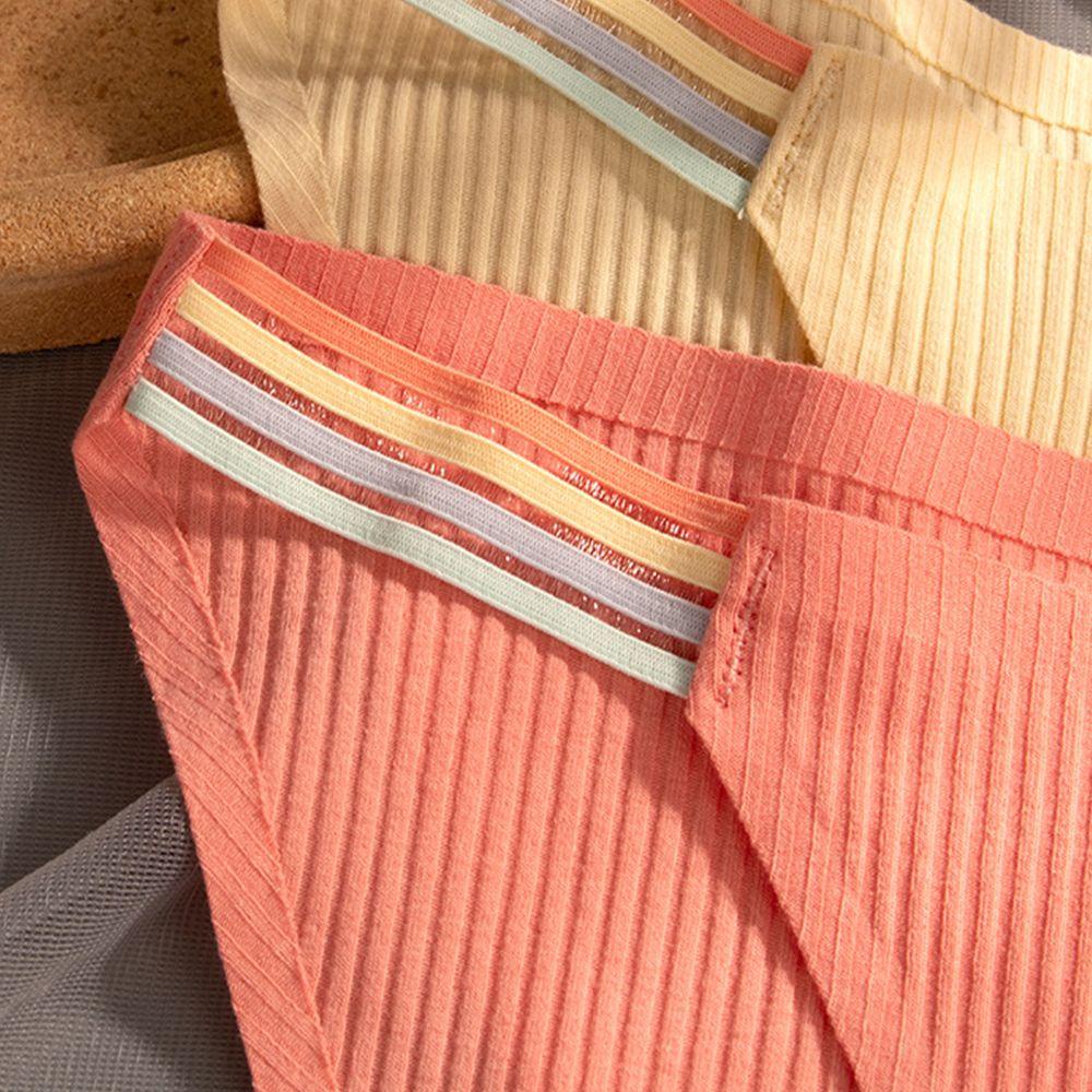 Quần Lót Cotton Màu Cầu Vồng Lưng Thấp Quyến Rũ Cho Nữ