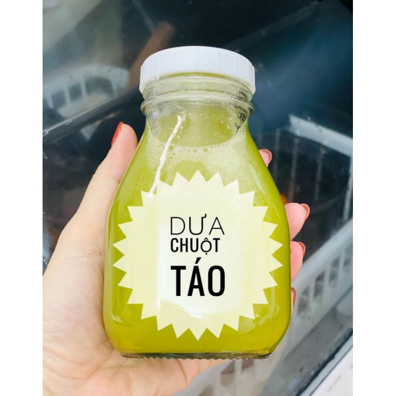 Chai thủy tinh vuông lùn 500ml nắp nhựa đen chống tràn