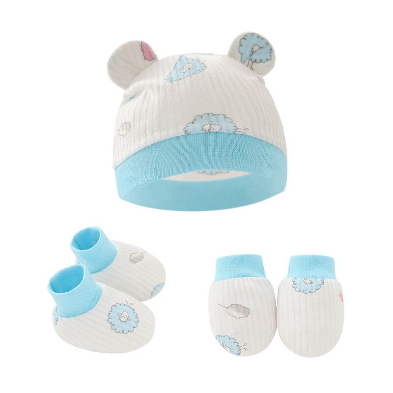 Set 2022 Găng Tay Và Nón Vải Cotton Họa Tiết Hoạt Hình Cho Bé