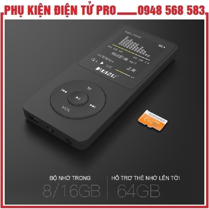 [MÃ 155ELSALE GIẢM 7% ĐƠN 300K] MÁY NGHE NHẠC LOSSLESS RUIZU X02 BẢN 8GB CHÍNH HÃNG