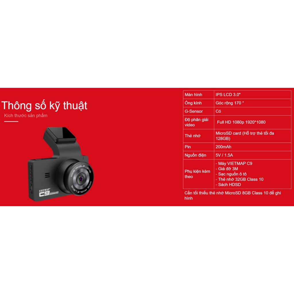 Camera hành trình Vietmap C9 + Thẻ nhớ 32GB