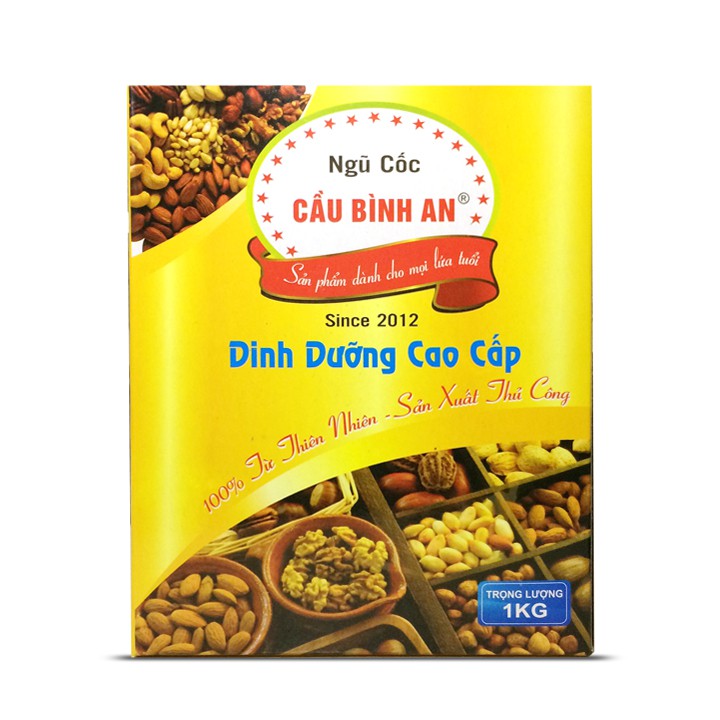 Ngũ cốc lợi sữa cao cấp Cầu Bình An - Dinh dưỡng cao cấp dành cho mọi lứa tuổi - 100% từ thiên nhiên - hộp màu vàng