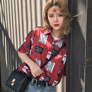 Áo sơ mi CCVN tay ngắn hoạ tiết cổ điển thời trang dành cho nữ